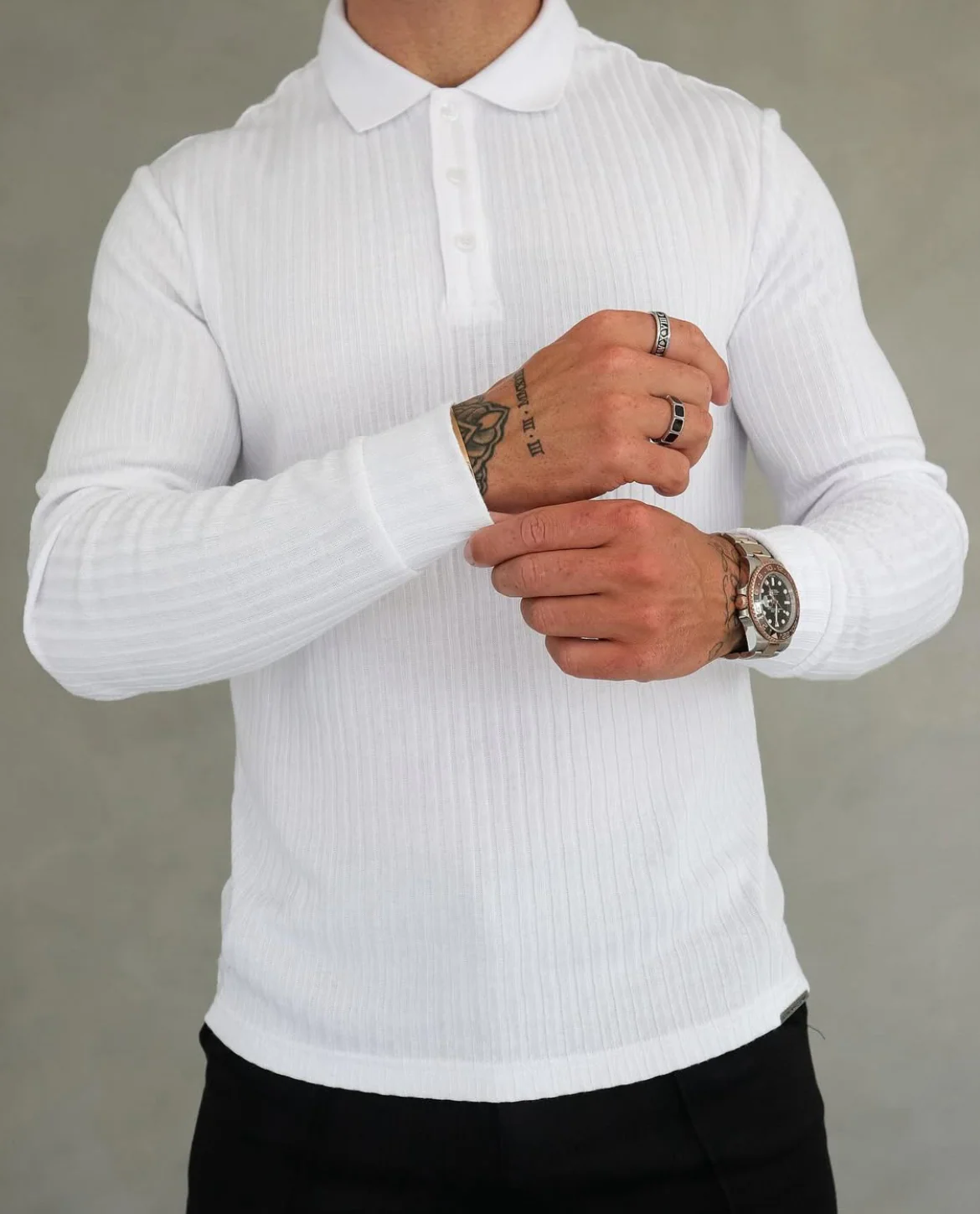 Casual Ribbed Polo Shirt - Image 3