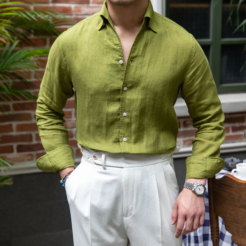 Colico 100% Linen Slim-Fit Shirt - Image 5