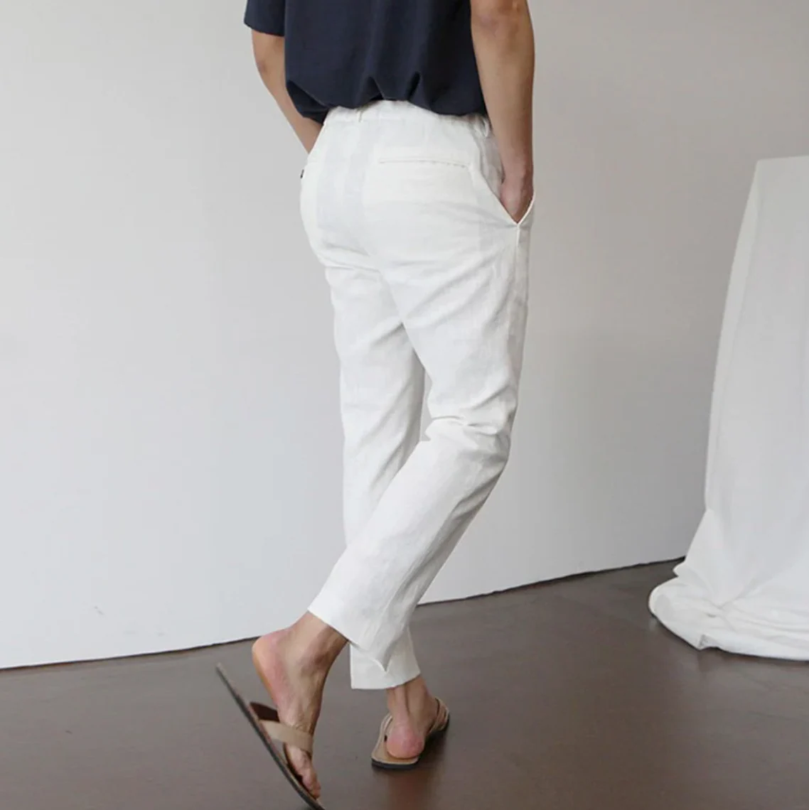 Comfort Linen Trousers - Image 4