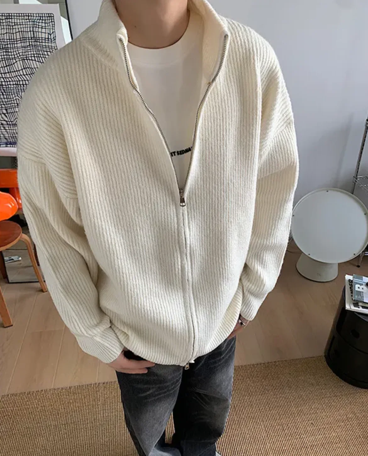Corvin Ribbed Zip Cardigan - Image 3