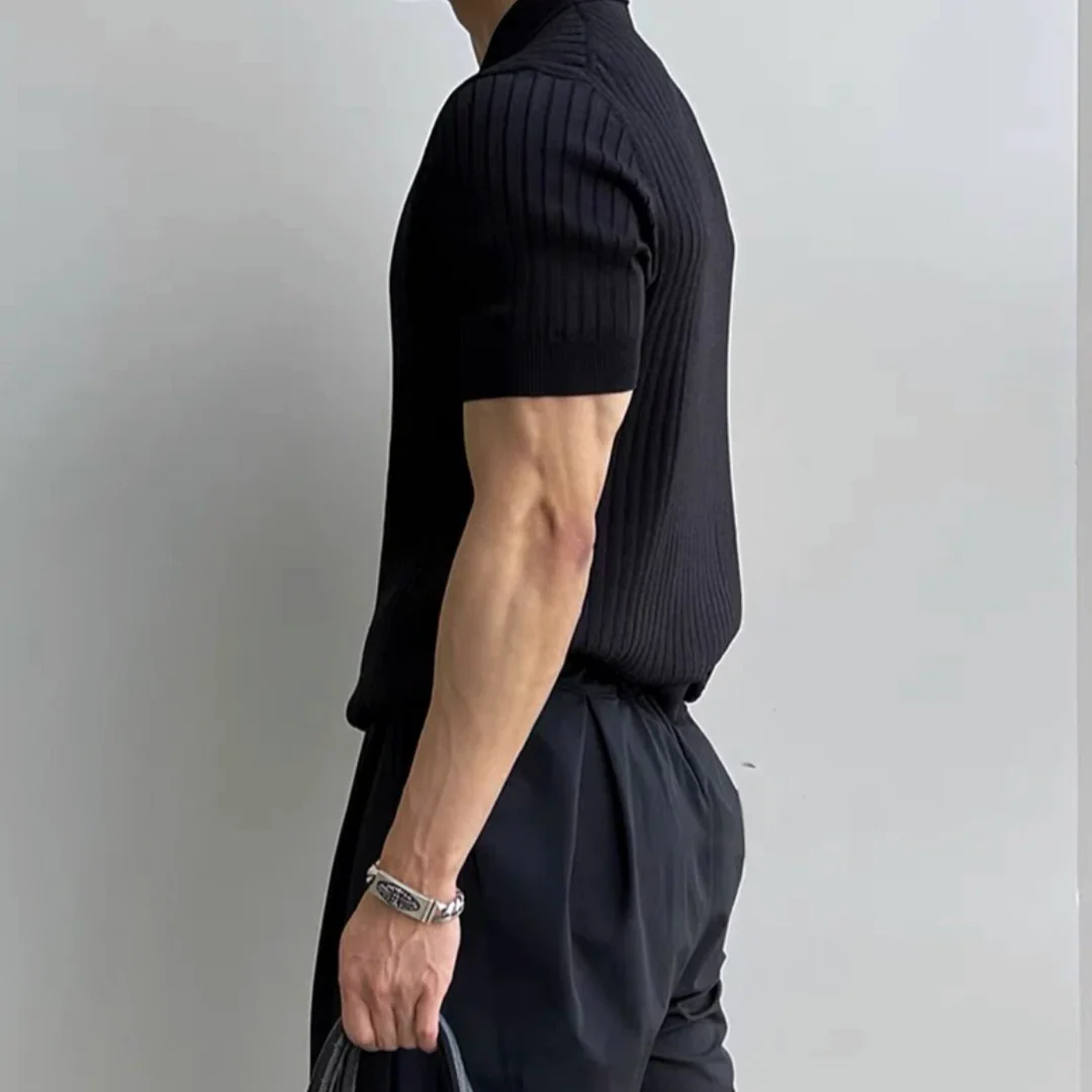 Ribbed Polo Shirt - Image 7