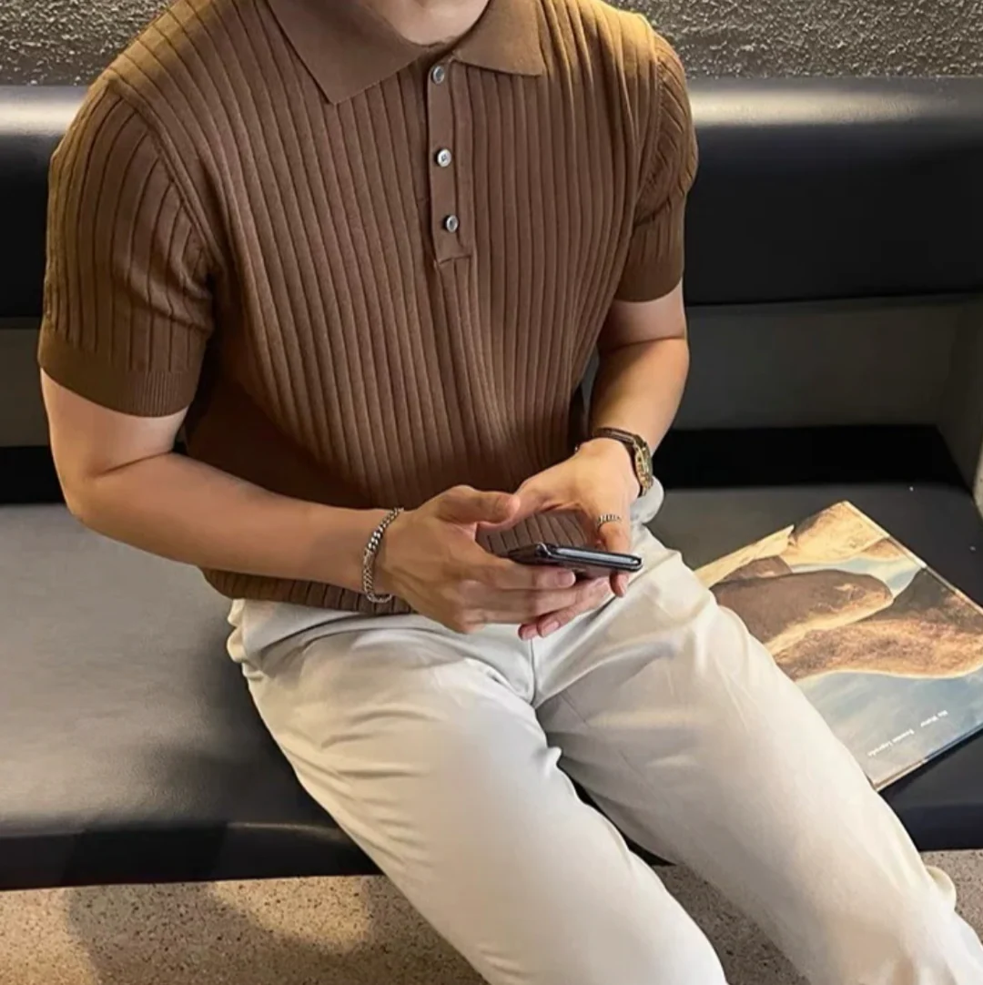 Ribbed Polo Shirt - Image 8