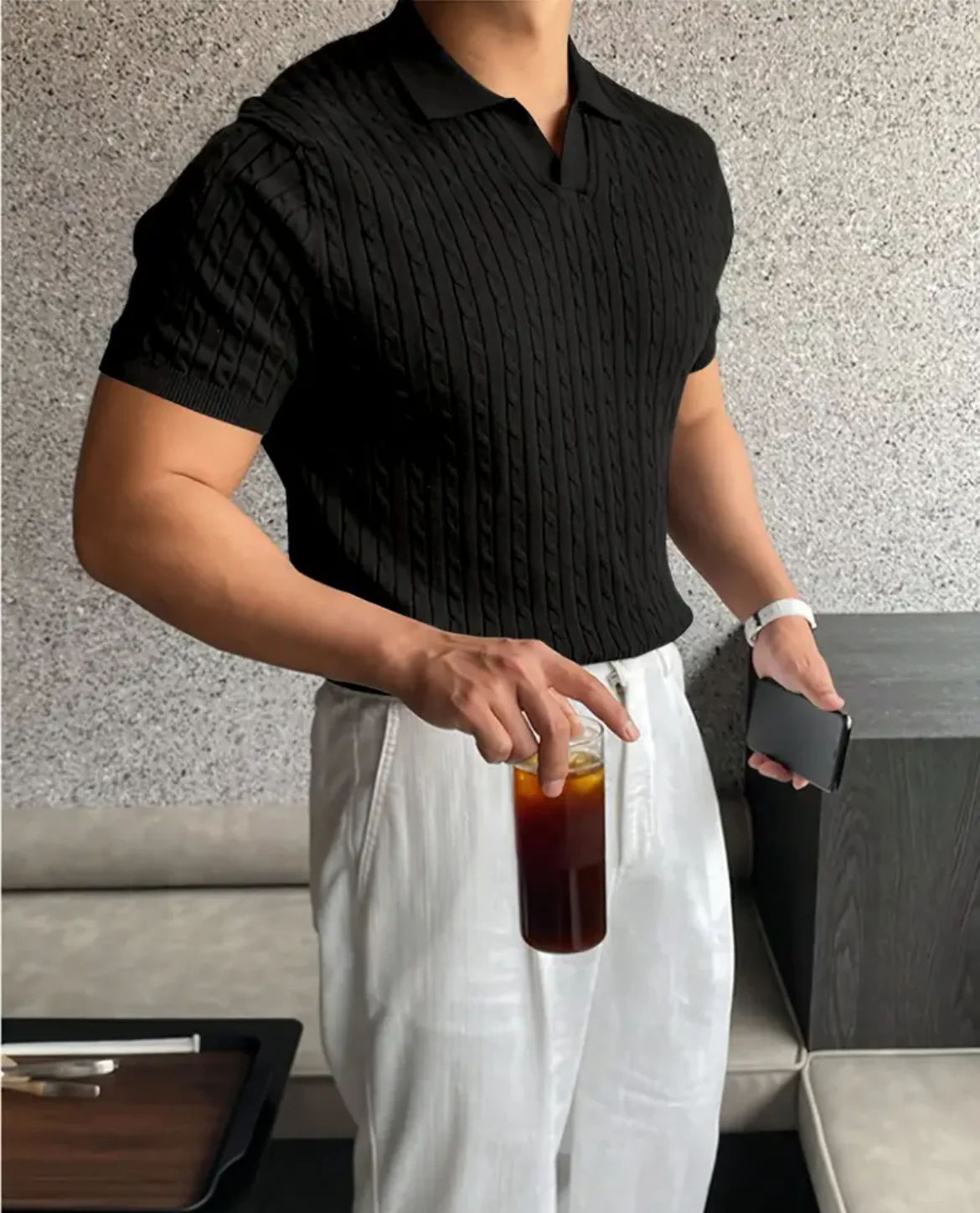 Lecce Textured Polo Shirt - Image 3