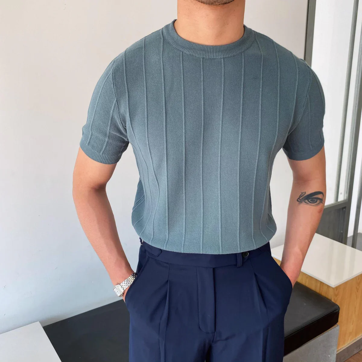 Piave Knitted T-Shirt - Image 4