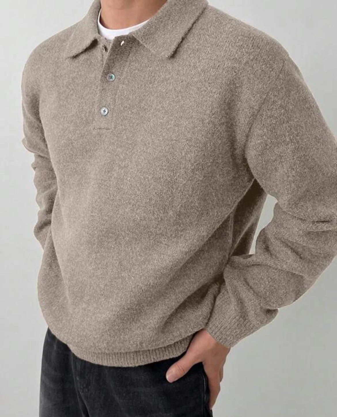Merino Polo Knit Sweater - Image 3