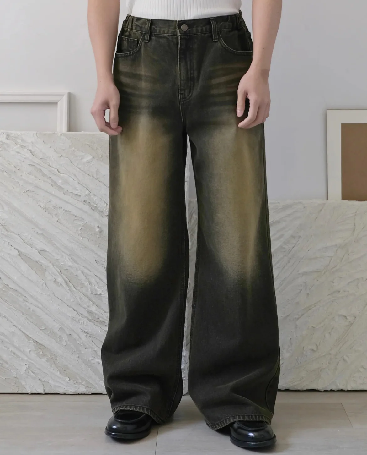 Napoli Yellow Wash Relaxed Jeans - Image 4