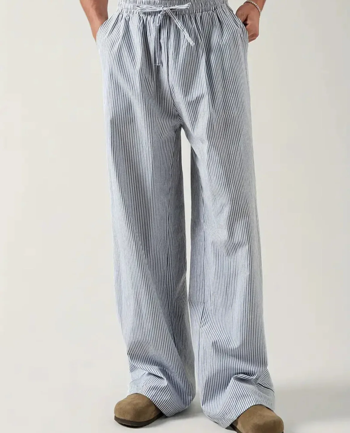 Riviera Stripe Cotton Trousers - Image 3