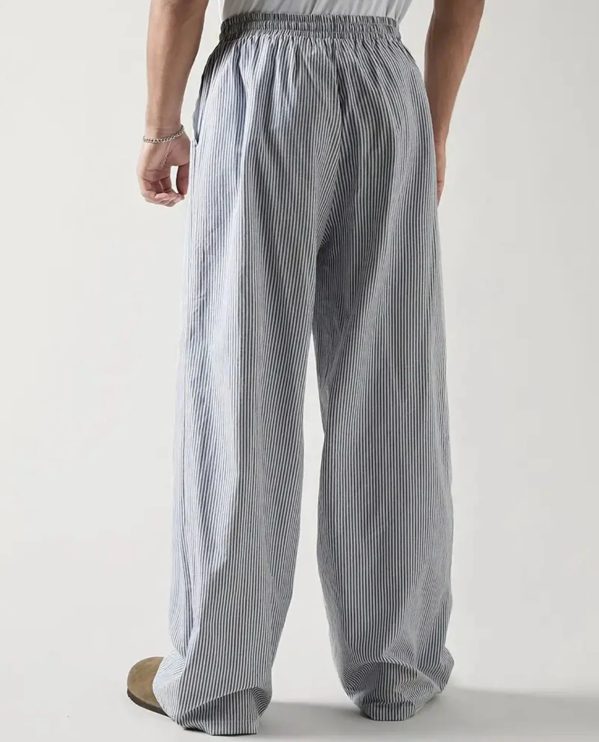 Riviera Stripe Cotton Trousers - Image 4