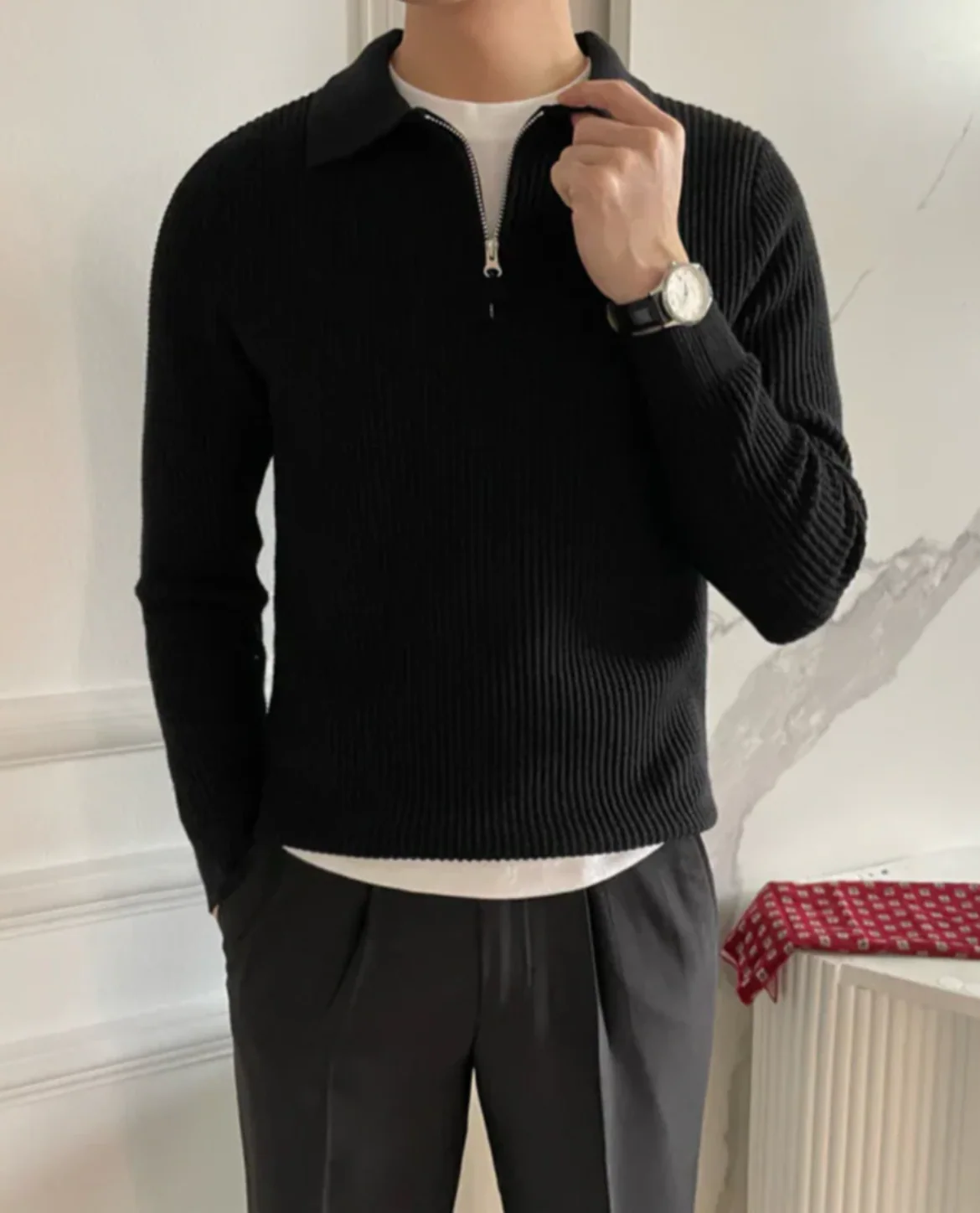 Savio Quarter Zip Sweater - Image 8