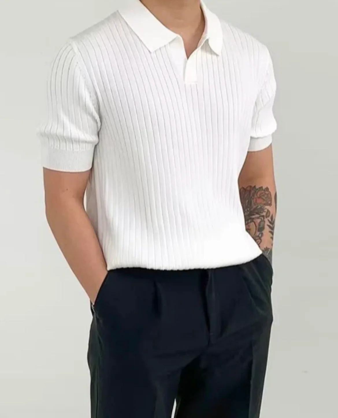 Slim-Fit Ribbed Polo Shirt - Image 3