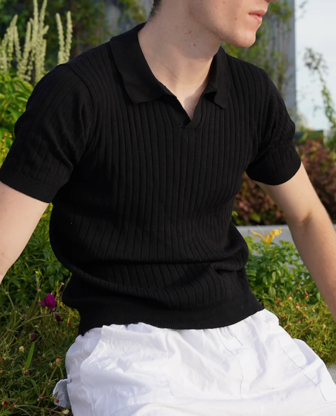 Slim-Fit Ribbed Polo Shirt - Image 6